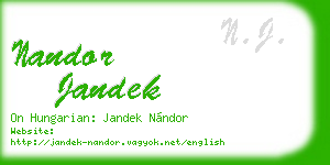 nandor jandek business card